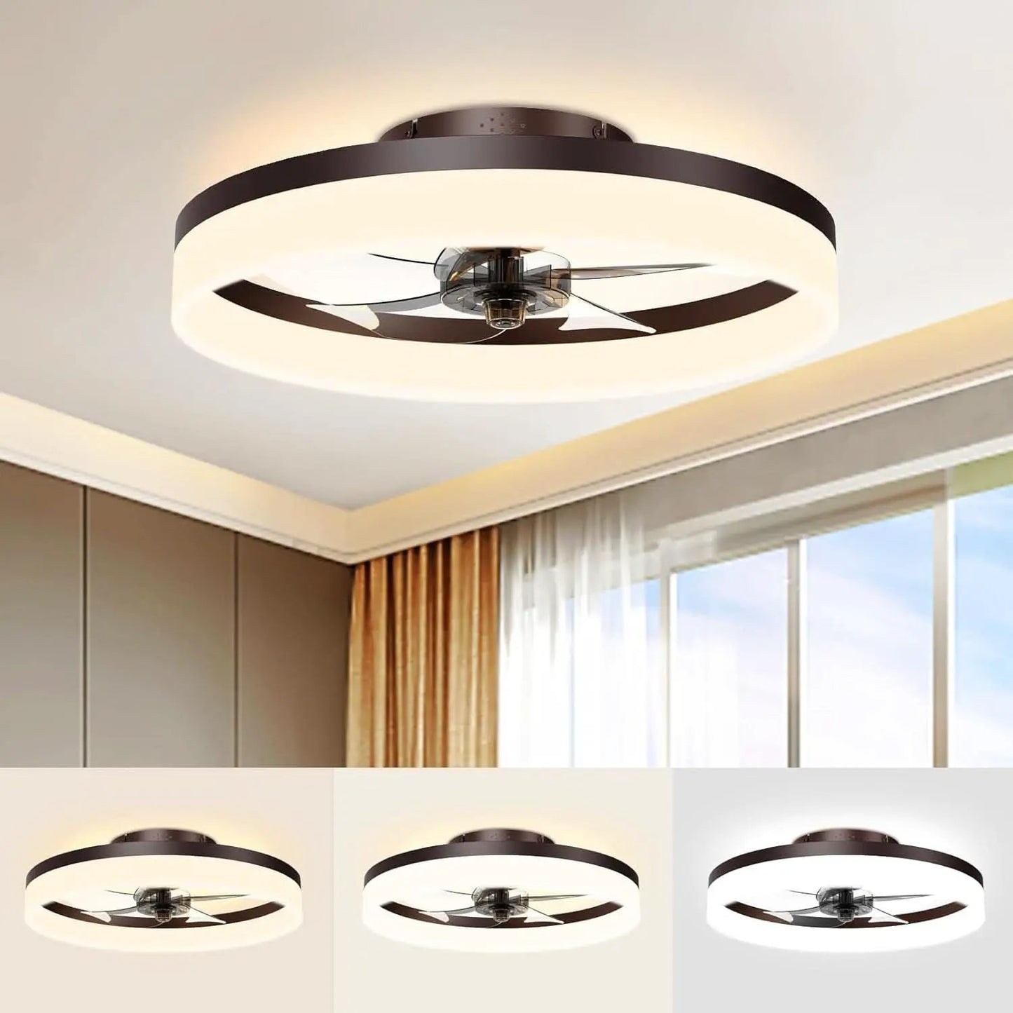 Smart Bladeless Ceiling Fan With Remote And LED Lights from PriceLows™