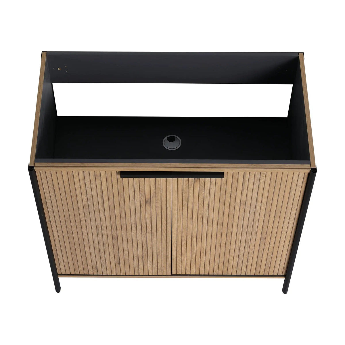Contemporary Freestanding Bathroom Vanity With Adjustable Shelves | 5 Pieces | Stainless Steel & Metal | Bathroom
