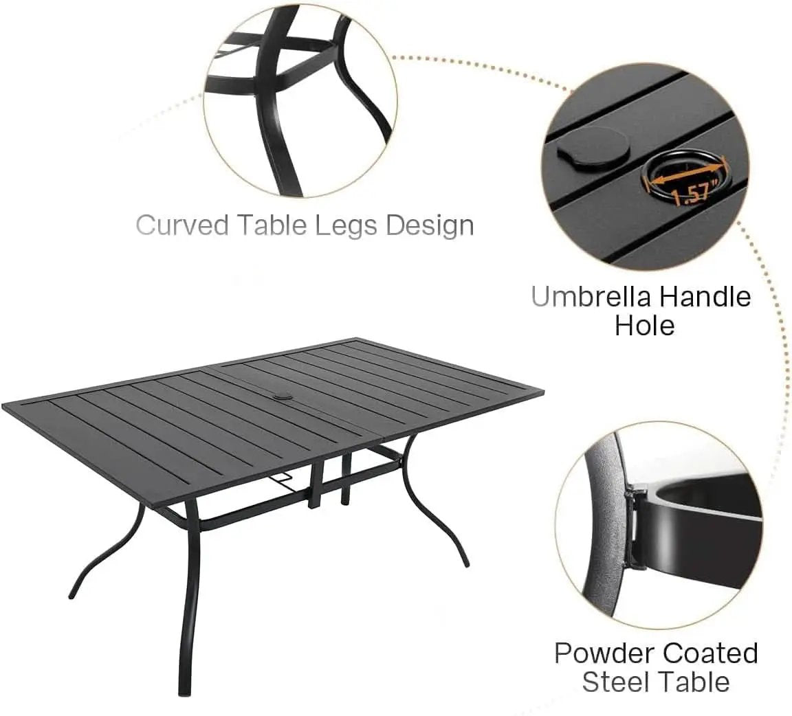 7 Piece Outdoor Dining Set with Stackable Chairs from PriceLows™