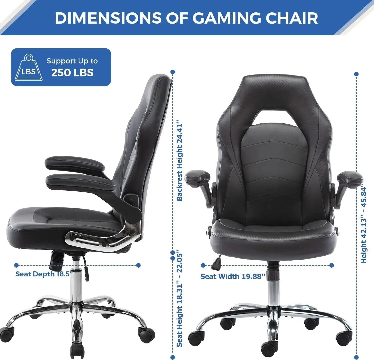 Ergonomic Gaming Chair With Height Adjustability Black from PriceLows™