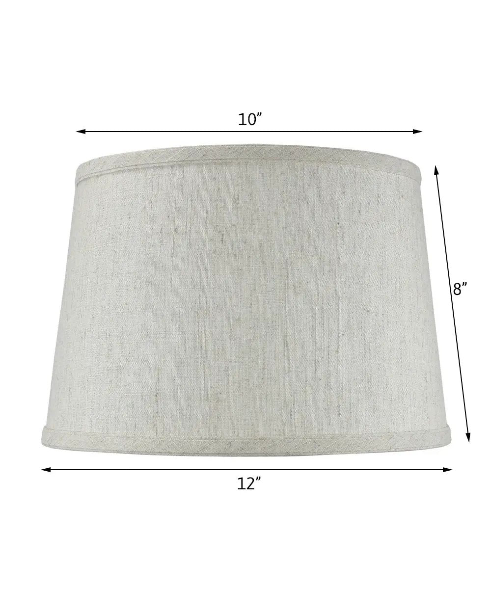 Drum Lamp Shade | 12 X 8 Inches | Hardback Textured | Ivory White