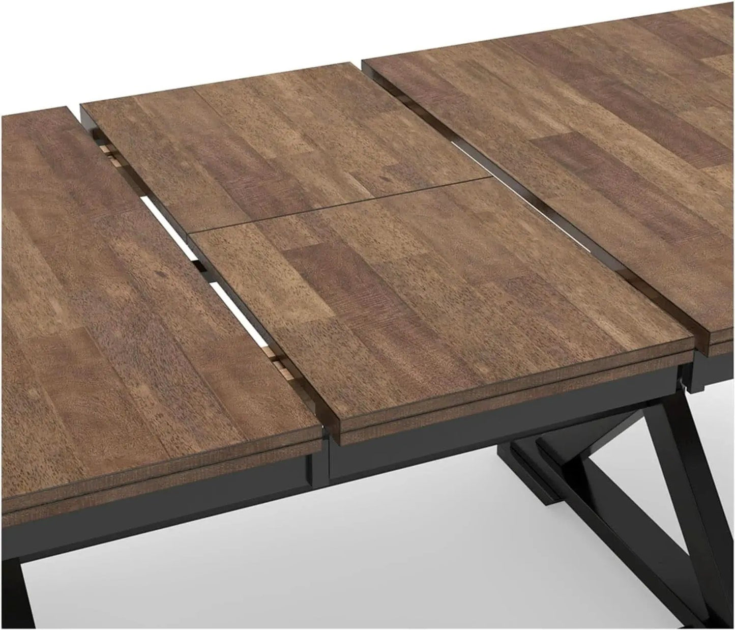 Farmhouse Dining Extension Table Butterfly Leaf 6-8 Seater Black And Dark Brown from PriceLows™