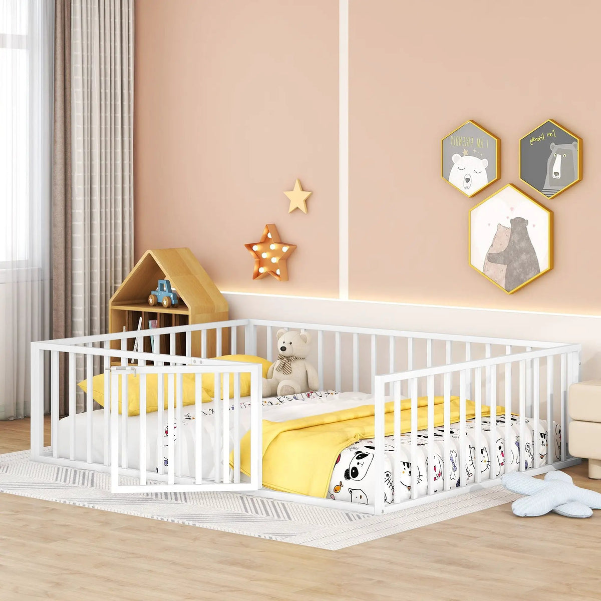 Metal Floor Bed Frame | Raised Fence Gate | Low Platform Design