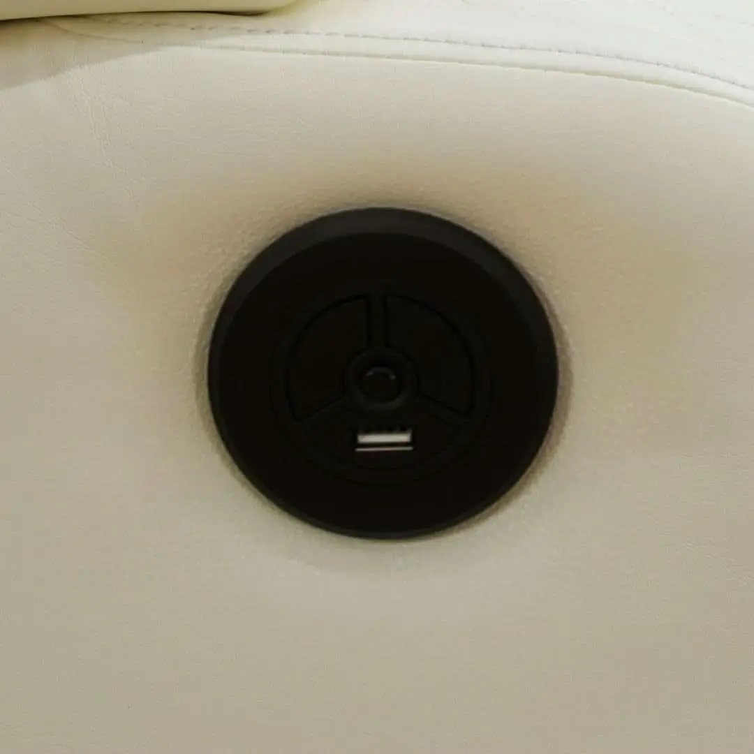 White Power Recliner Sofa With LED Lighting USB Charging from PriceLows™
