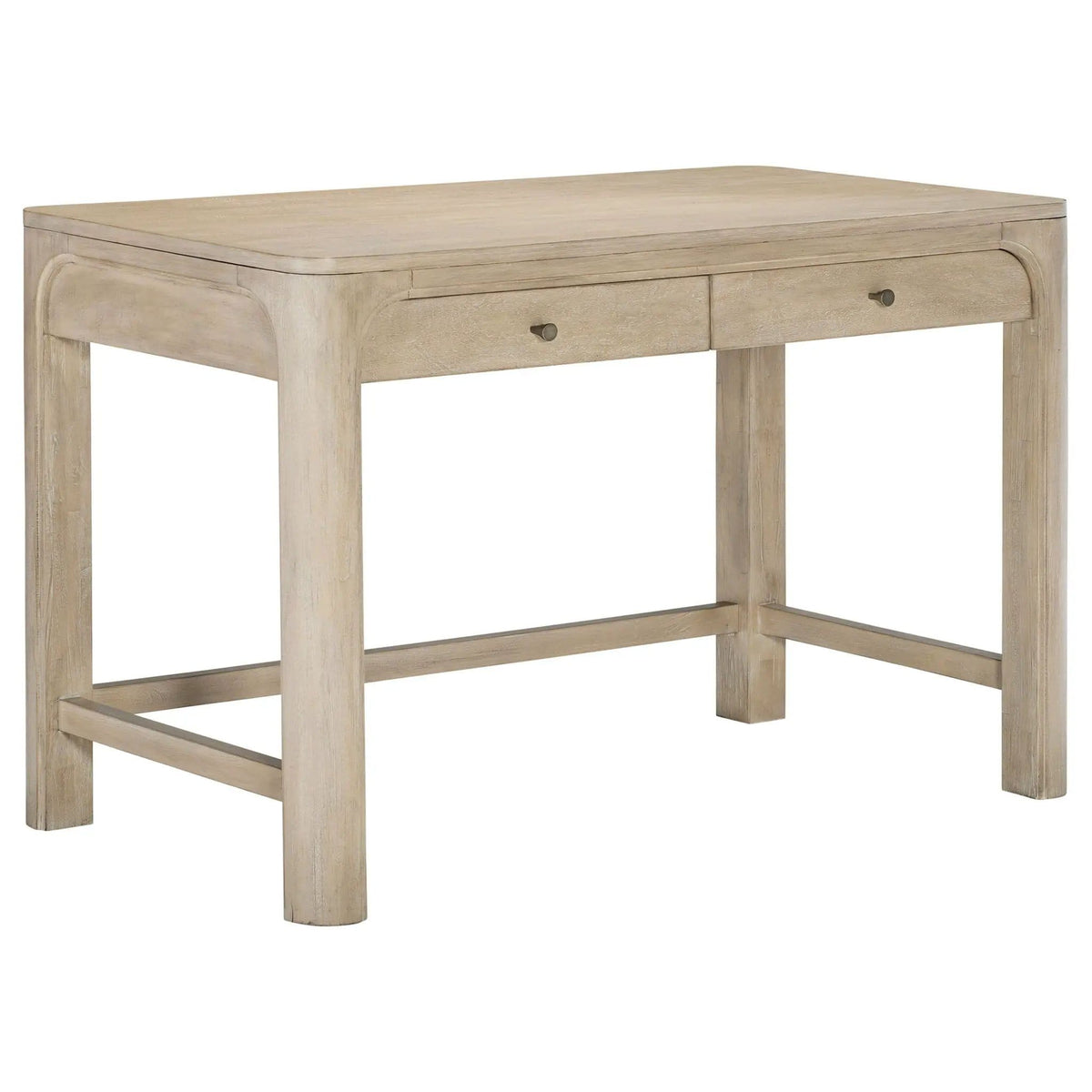 Solano 2-drawer Makeup Table Vanity Desk Weathered Mango | 48.25 x 26 x 31 in | Engineered Wood & Veneer | Home Office