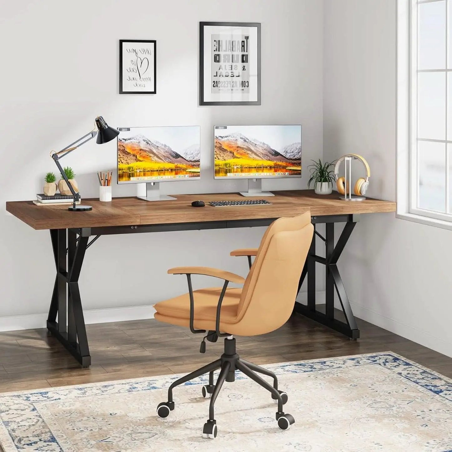 70.8 Inch Executive Desk Large Modern Home Office Desk from PriceLows™