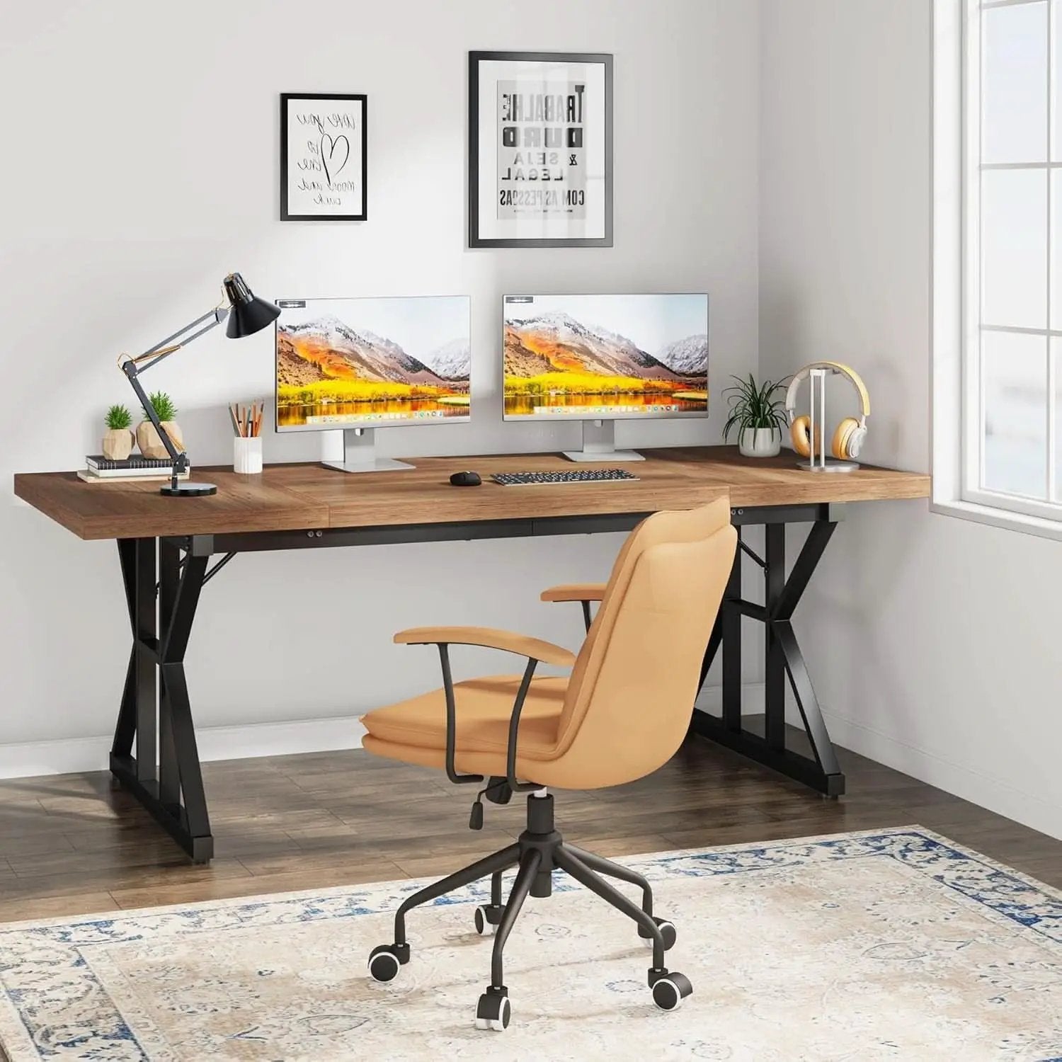70.8 Inch Executive Desk Large Modern Home Office Desk from PriceLows™
