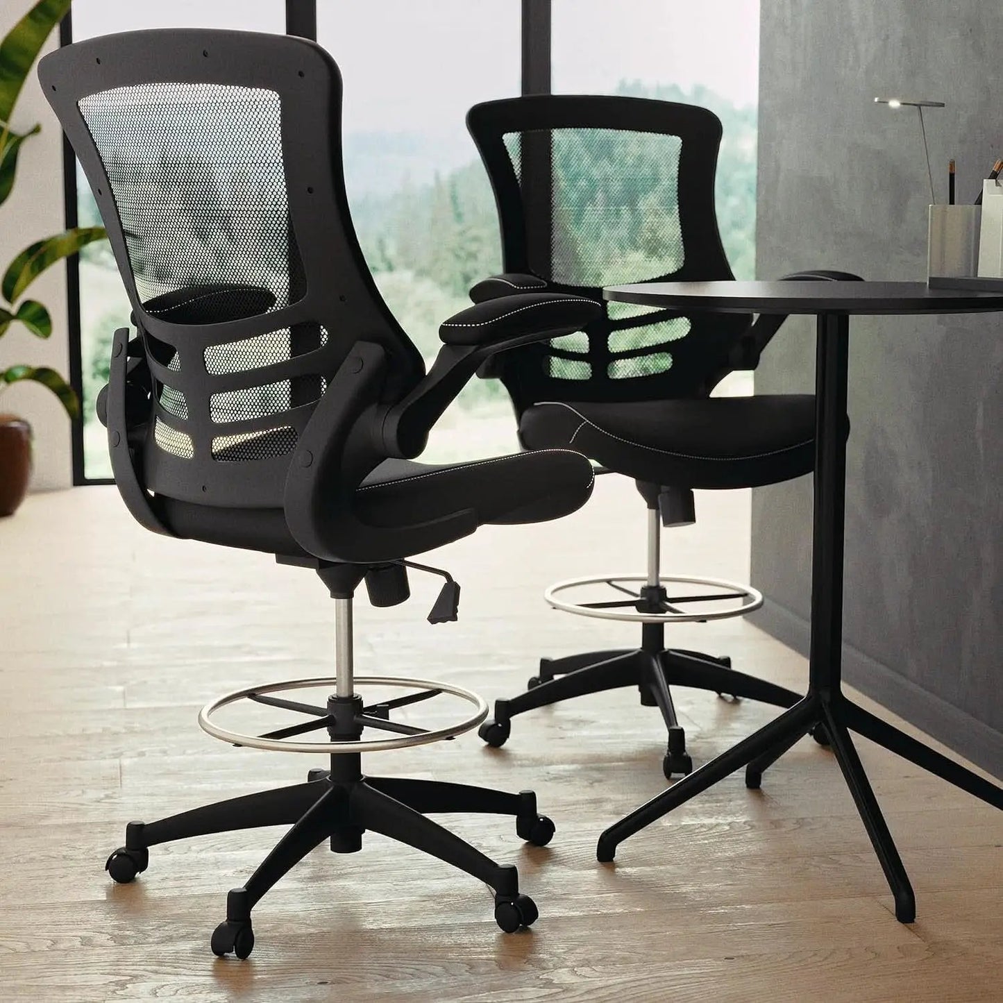 Kelista Mid Back Swivel Ergonomic Office Chair Black from PriceLows™