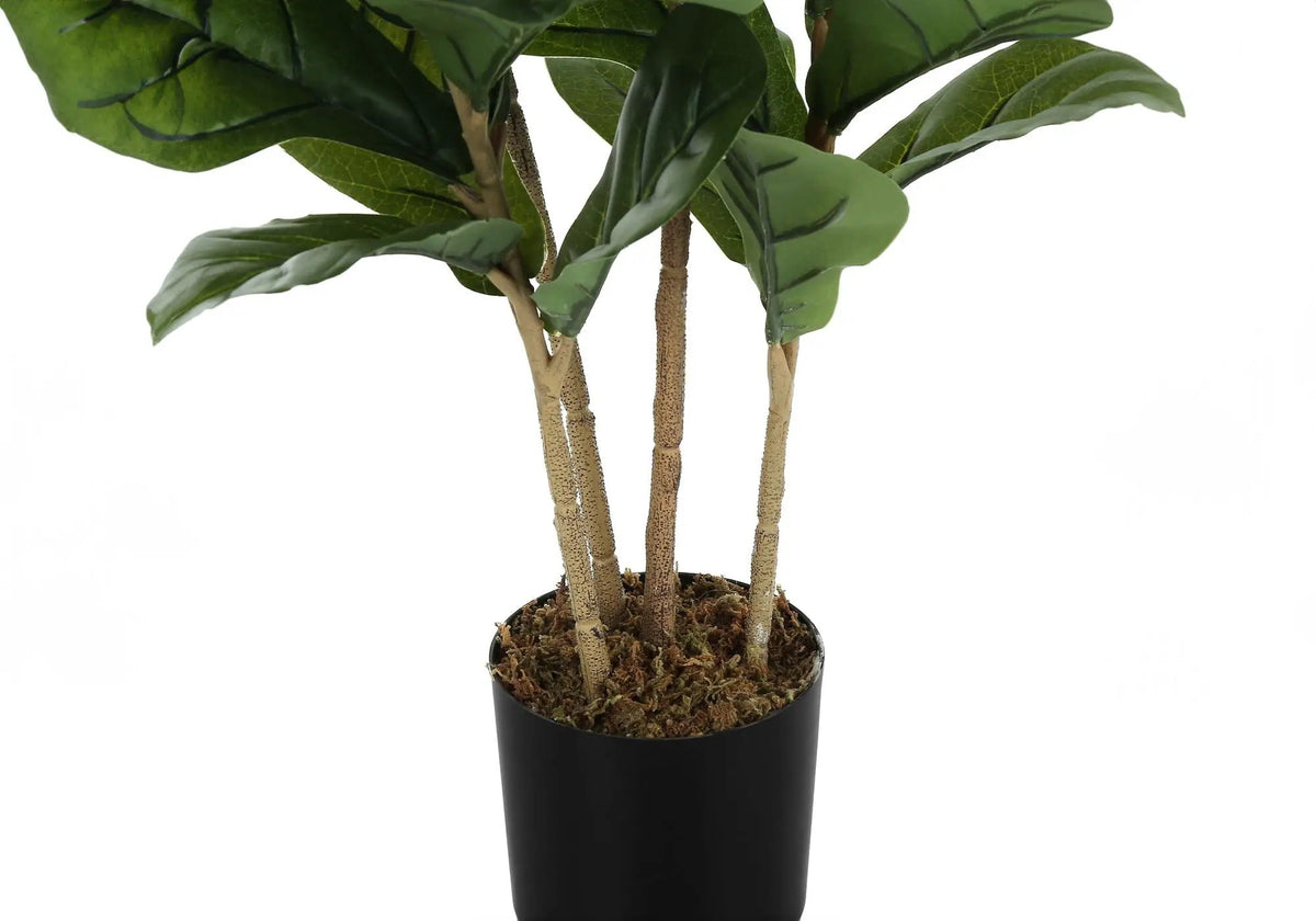 41 Inch Artificial Fiddle Tree | 70 Real Touch Leaves | Indoor Faux Floor Plant | Potted