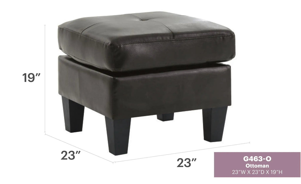 Tufted Ottoman | Compact Two Seater | White Finish | 23 In