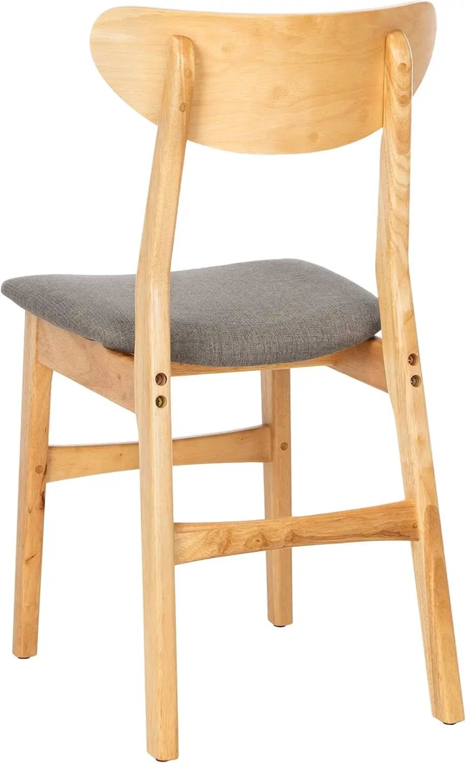 Dining Chair Set Of 2 With Grey Cushions And Natural Wood from PriceLows™