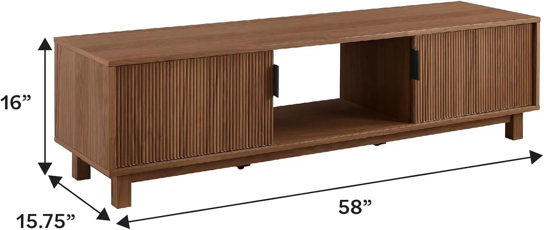 Walton Modern Fluted Door Low TV Stand For 65 Inch TV Mocha from PriceLows™