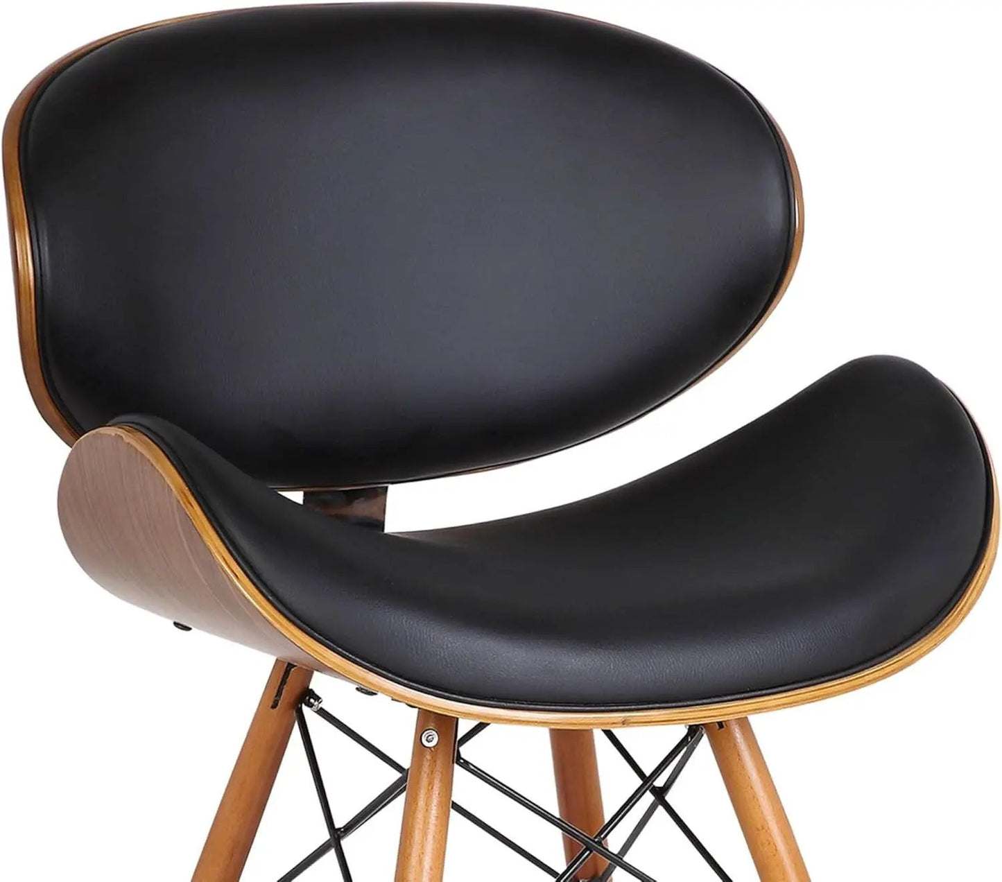 Cassie Dining Chair Black Faux Leather Walnut Wood from PriceLows™