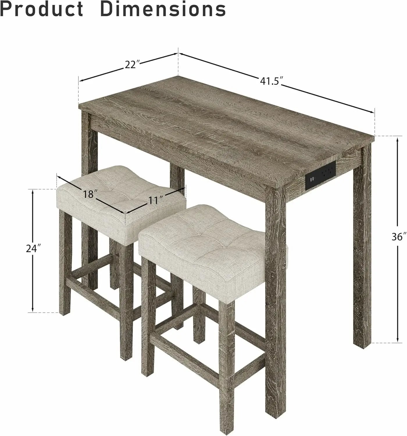 Sophisticated Walnut Finish Counter Height Bar Table from PriceLows™