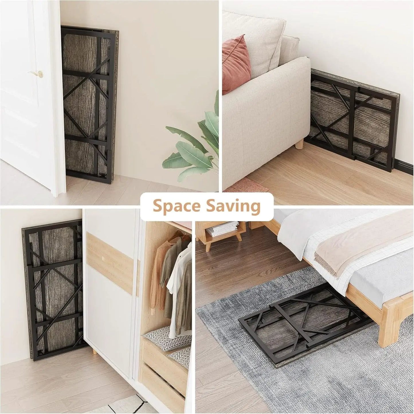 Folding Desk Compact No Assembly For Small Home Office from PriceLows™