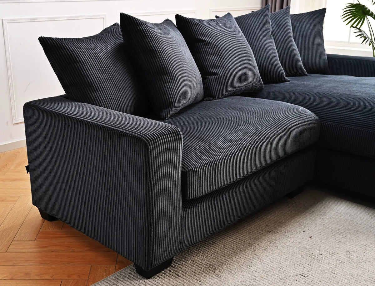 Luxe Oversized Sectional Sofa | 2 Piece L Shaped Couch | Chaise Included | Deep-Seated Design