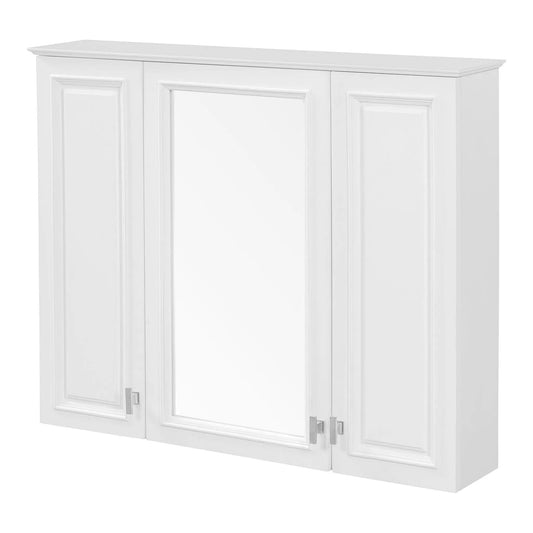 Wall Mounted Mirror Cabinet | 5 Adjustable Shelves | HD Mirror | White