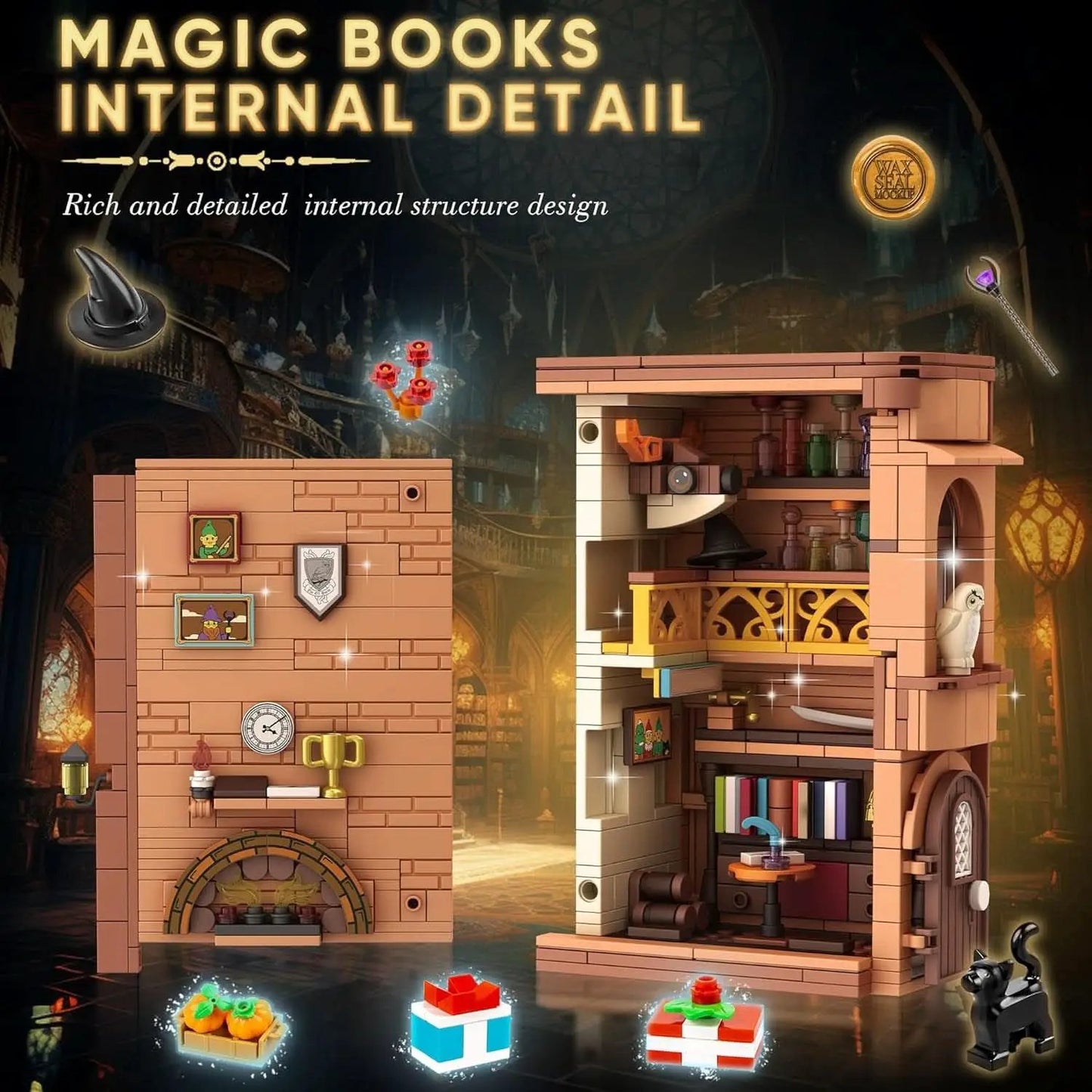 Bookend Magic House Building Kit 1488Pcs Organizer from PriceLows™
