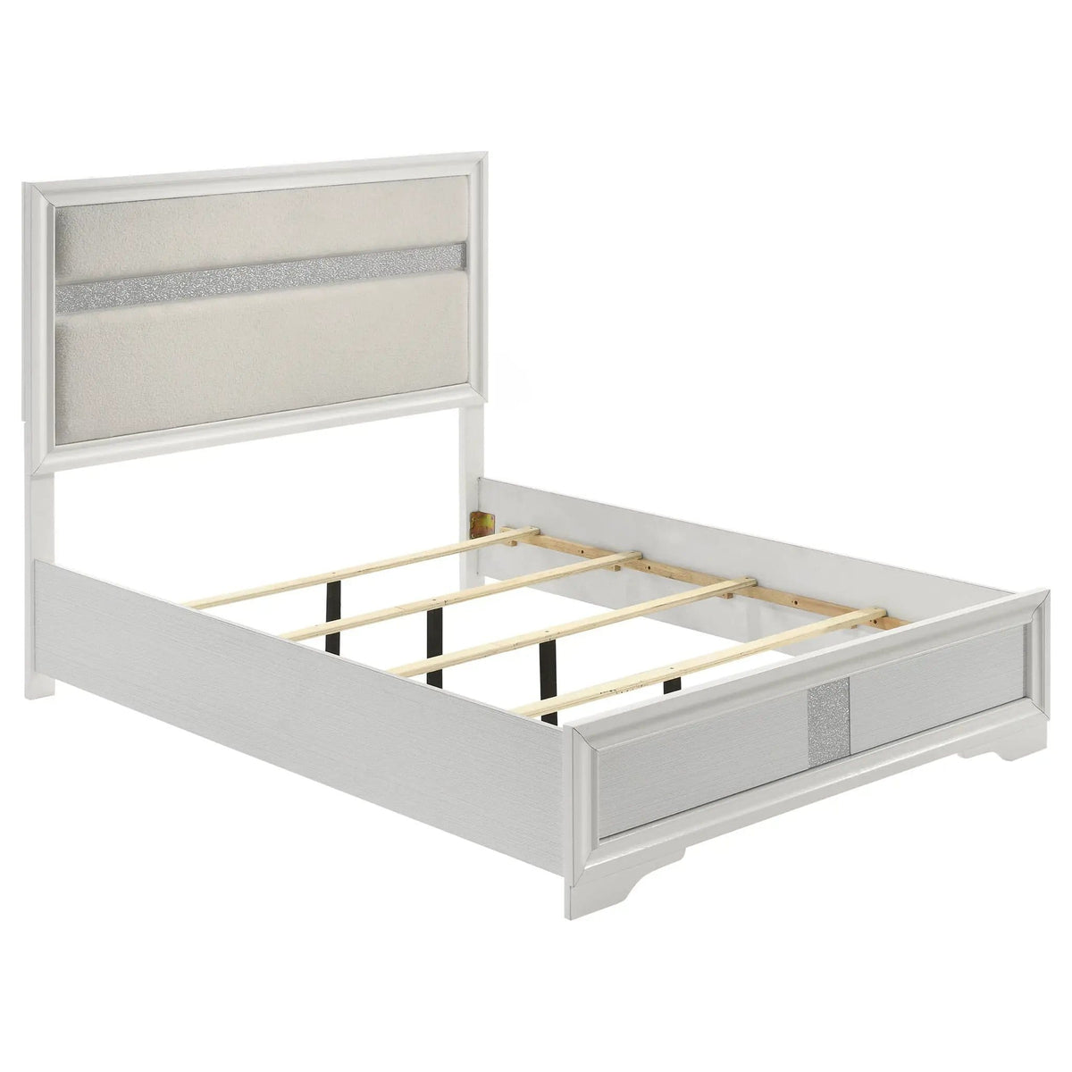 Miranda 54-inch Upholstered Queen Panel Bed | 63.5 x 83.75 x 53.75 in | Fabric | White