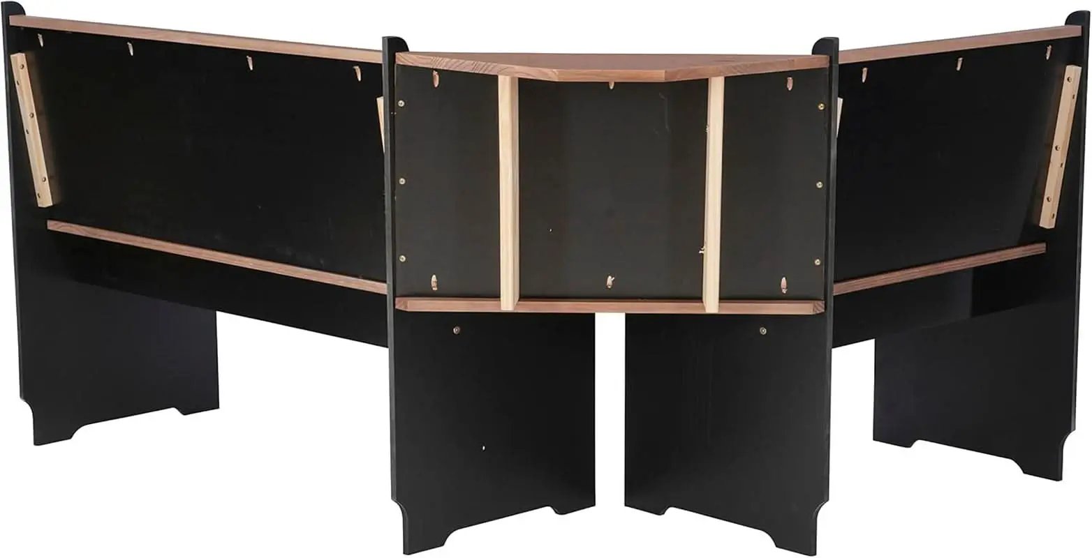 Black Pecan Five Seat Dining Set With Storage Benches from PriceLows™