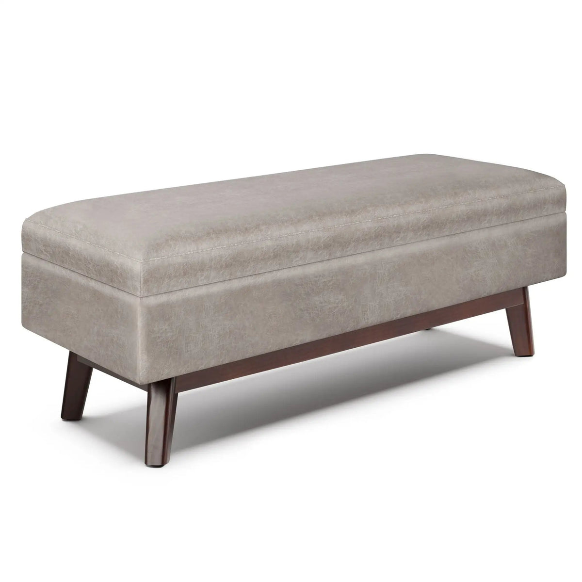 Storage Ottoman | Rectangular Design | Solid Wood Frame | Lift Top
