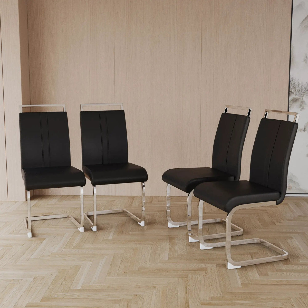 Modern Dining Chairs | Padded Seat | High Back | Accessory Bag Included