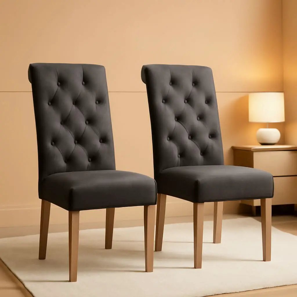Charcoal Tufted Parsons Dining Chair Modern Style Elegant from PriceLows™