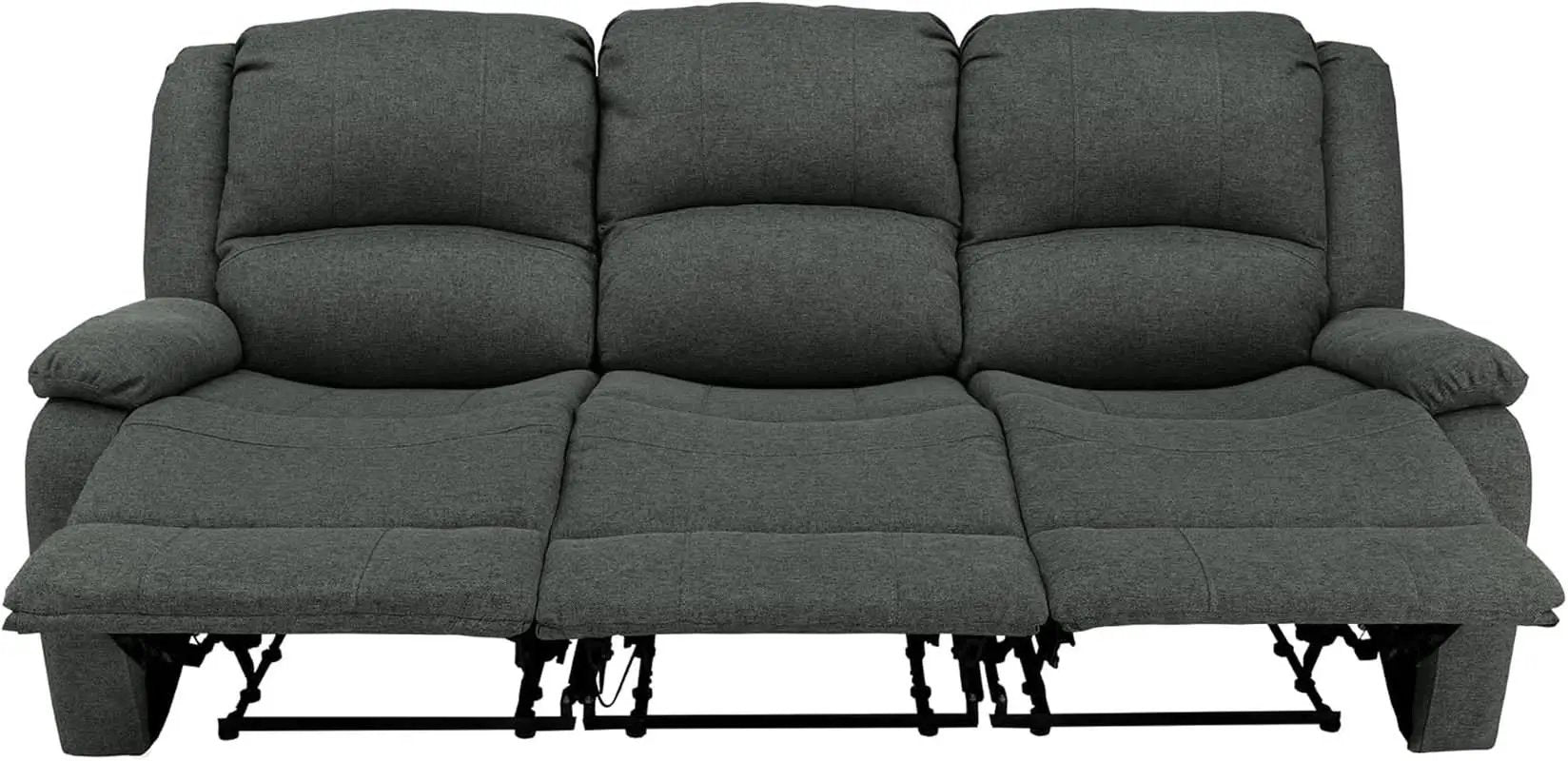 80-Inch RV Triple Recliner Sofa With Convertible Console from PriceLows™