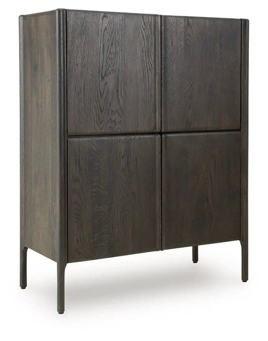 Orsonal Accent Cabinet | 39.5 x 17.75 x 51.63 in | Engineered Wood & Oak Veneer | Espresso Brown