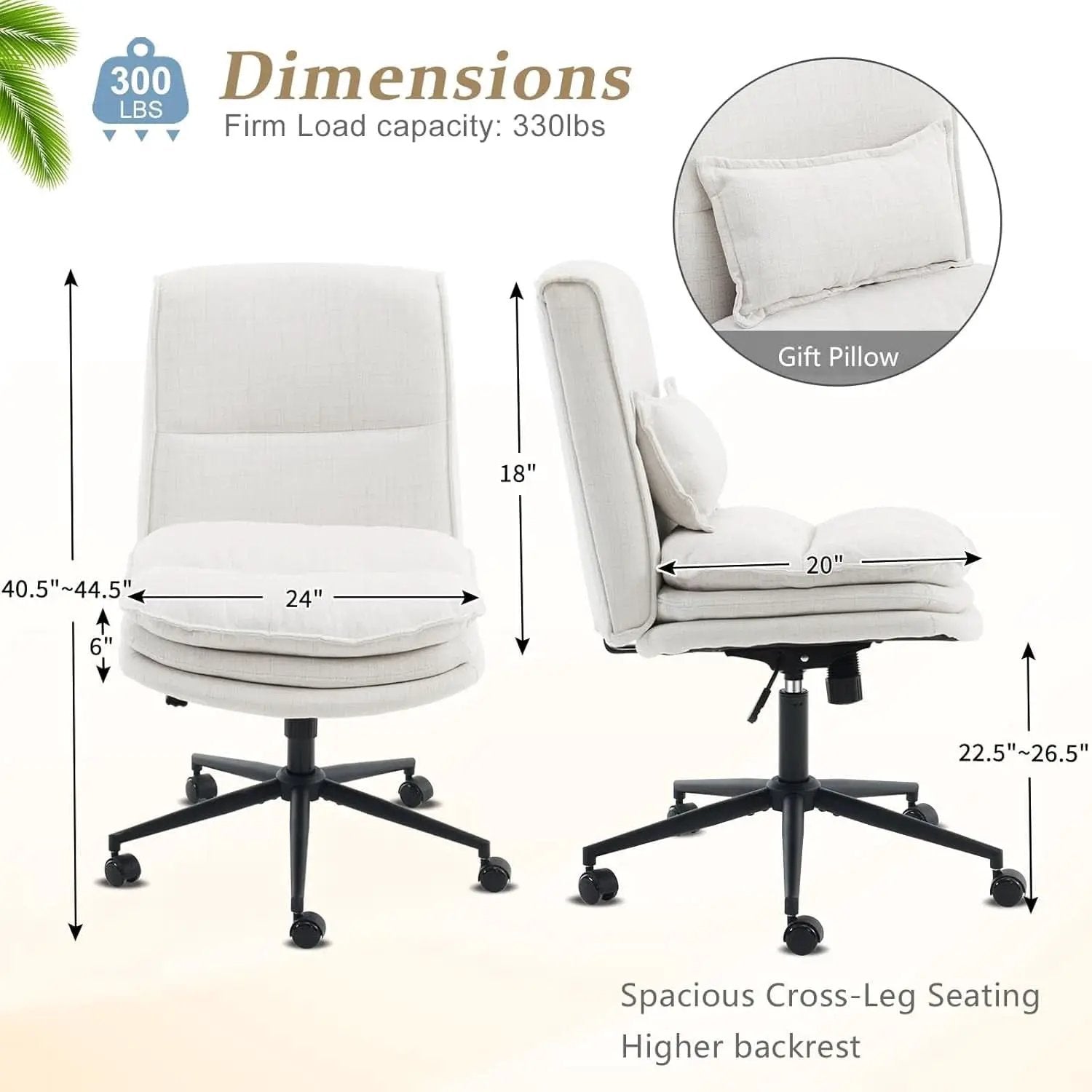 Cloud Criss Cross Office Chair Beige Fabric 18in High Back from PriceLows™