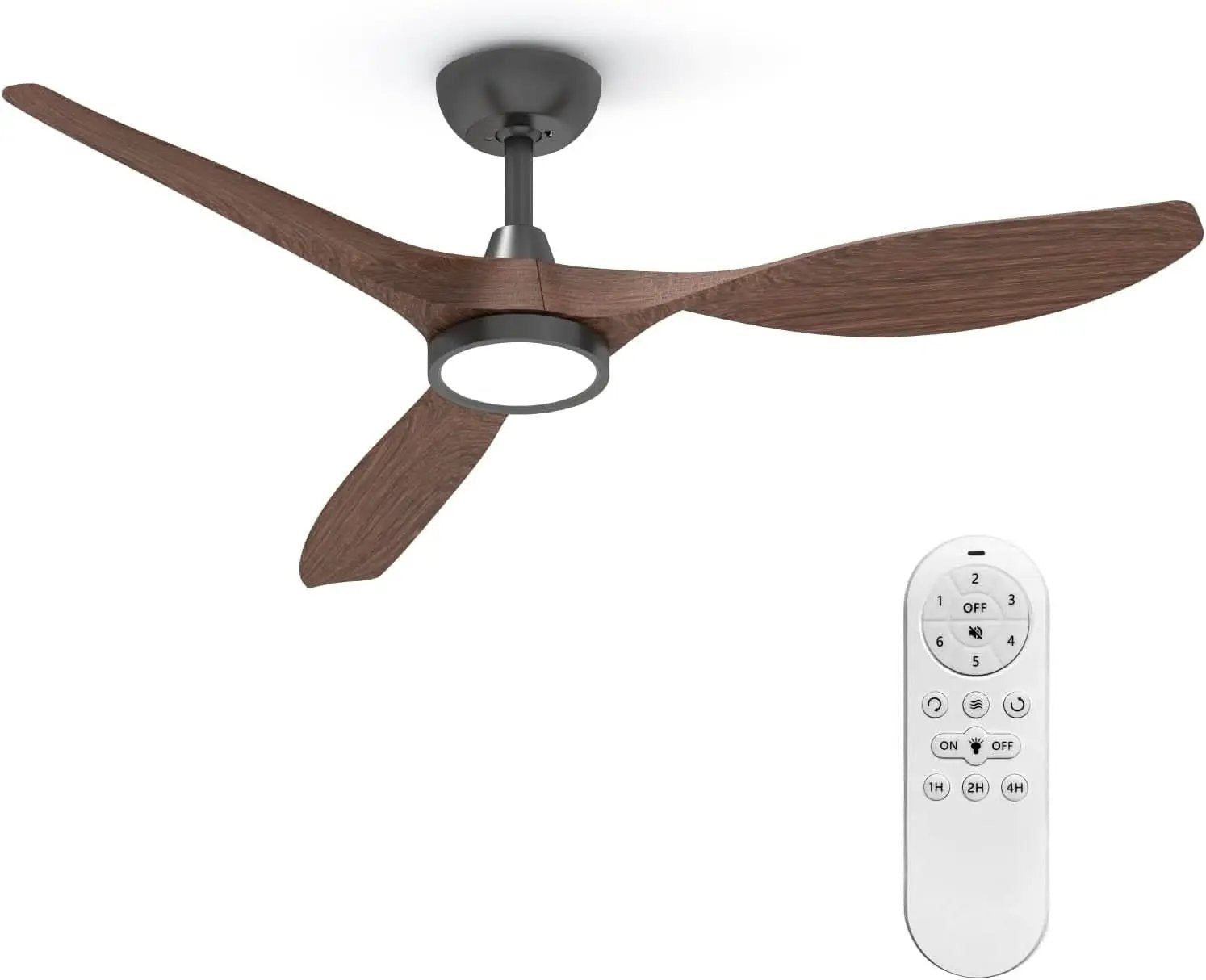 52 Inch Black Ceiling Fan With Lights And Remote Control from PriceLows™