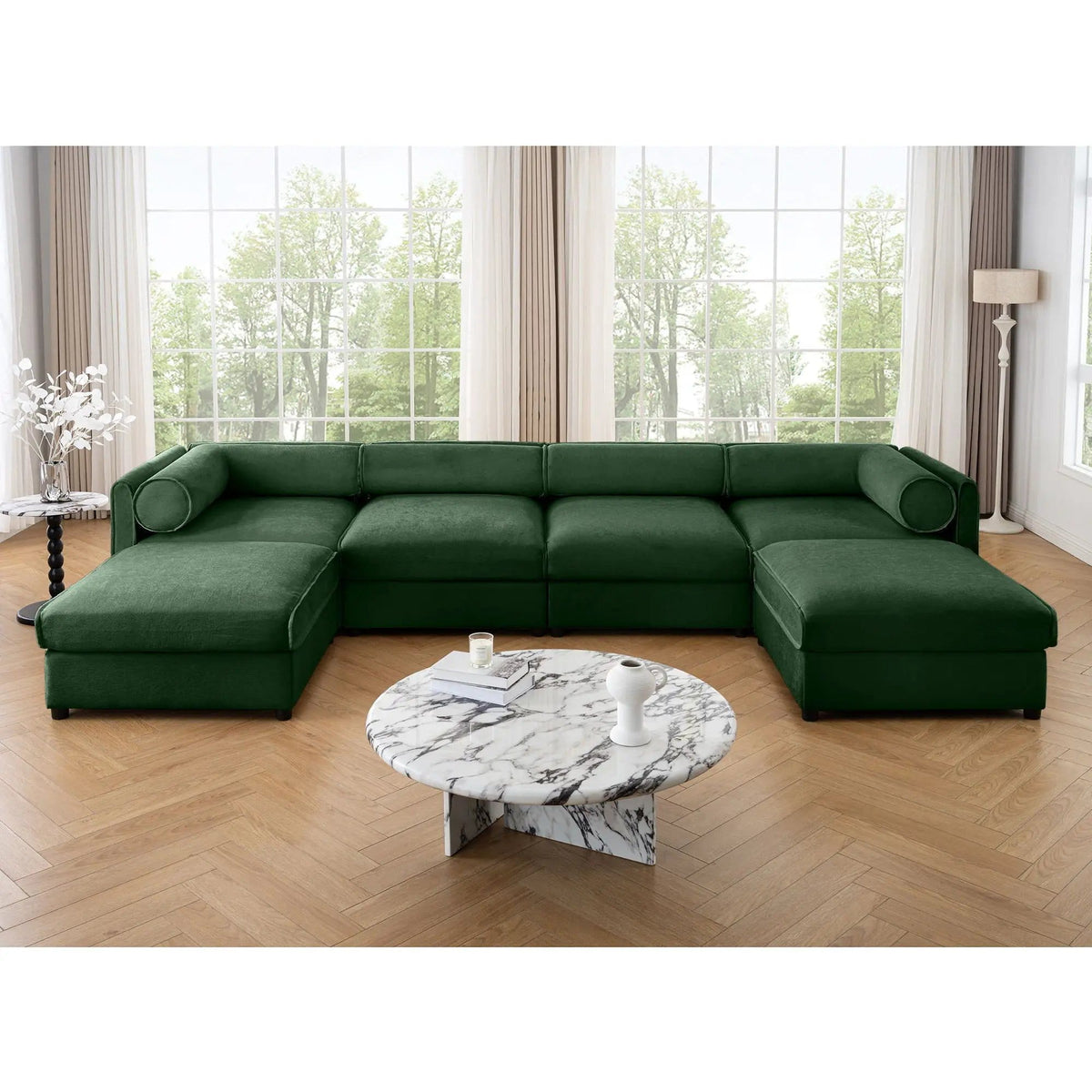 Contemporary Elegant Sofa With Storage And Ottoman 2 Piece Living Room Set | 2 Piece Living Room Set | Living Room Furniture | Living Room