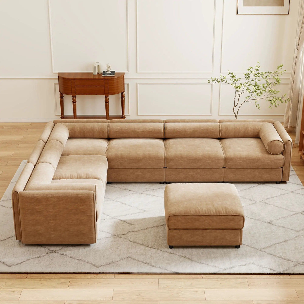 Contemporary Elegant Sofa With Storage And Ottoman 2 Piece Living Room Set | 2 Piece Living Room Set | Living Room Furniture | Living Room