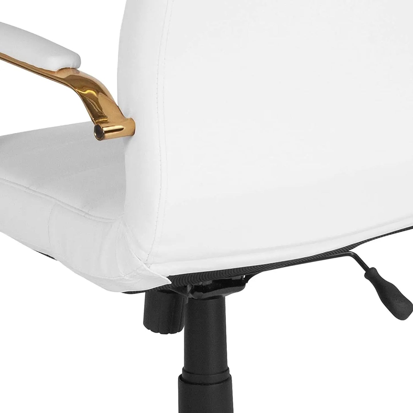 Whitney White LeatherSoft Office Chair Mid Back Swivel from PriceLows™