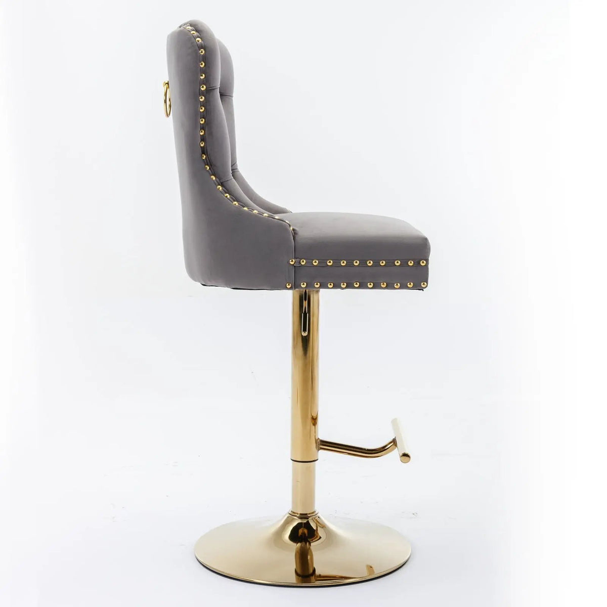 Swivel Barstools | Set Of 2 | Adjustable 25-33 Inch Seat Height | Tufted Back Upholstery