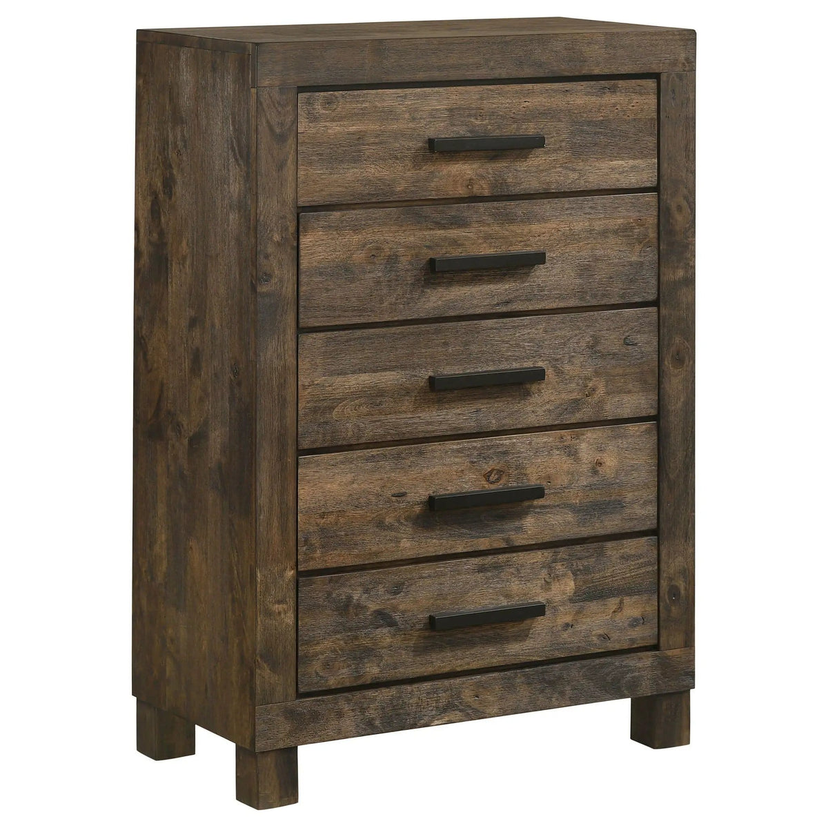 Woodmont 5-drawer Bedroom Chest Rustic Golden | 31.5 x 16.25 x 46.5 in | Wood | Brown