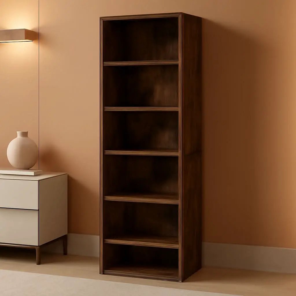 Amber Pine Six Tier Open Shelf Bookcase Home Office Storage from PriceLows™