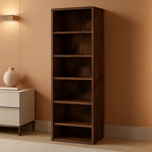 Amber Pine Six Tier Open Shelf Bookcase Home Office Storage from PriceLows™