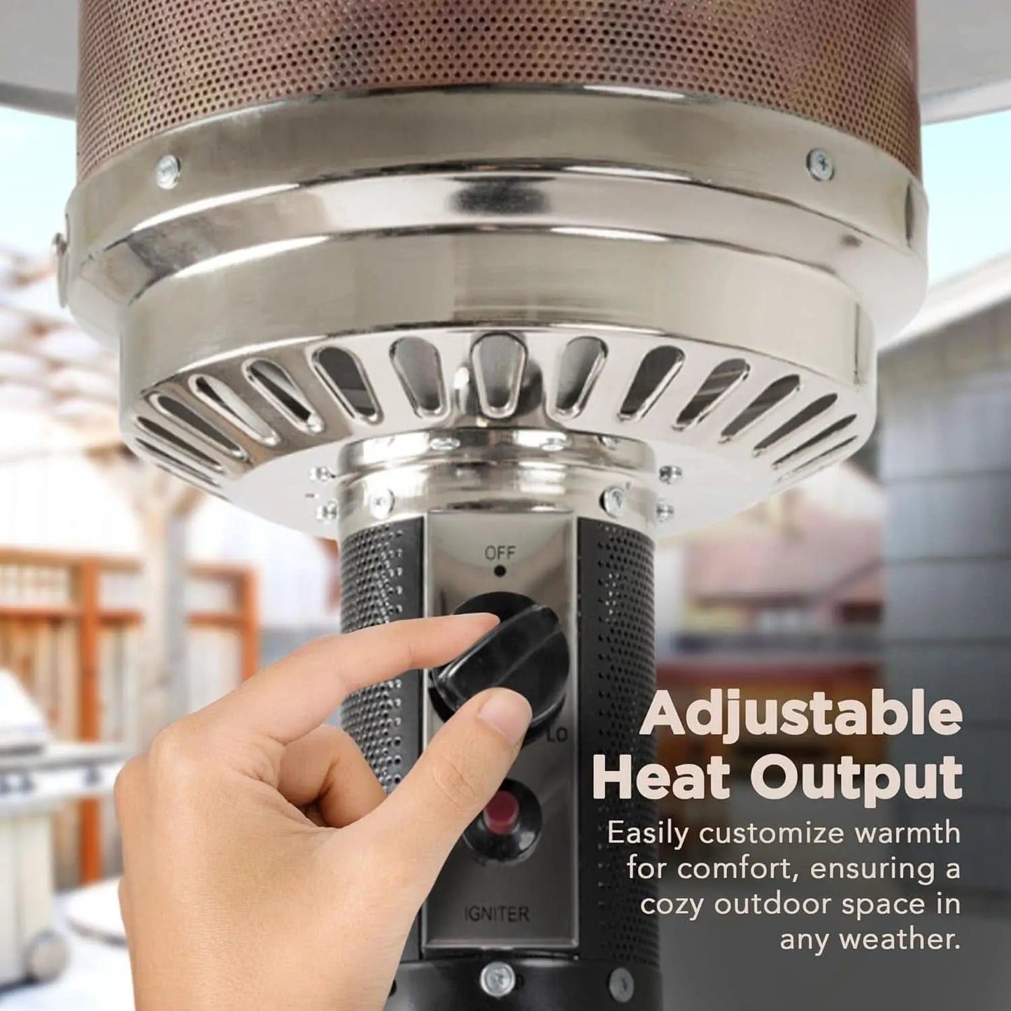 46,000 BTU Outdoor Patio Heater With Wheels Havana Bronze from PriceLows™