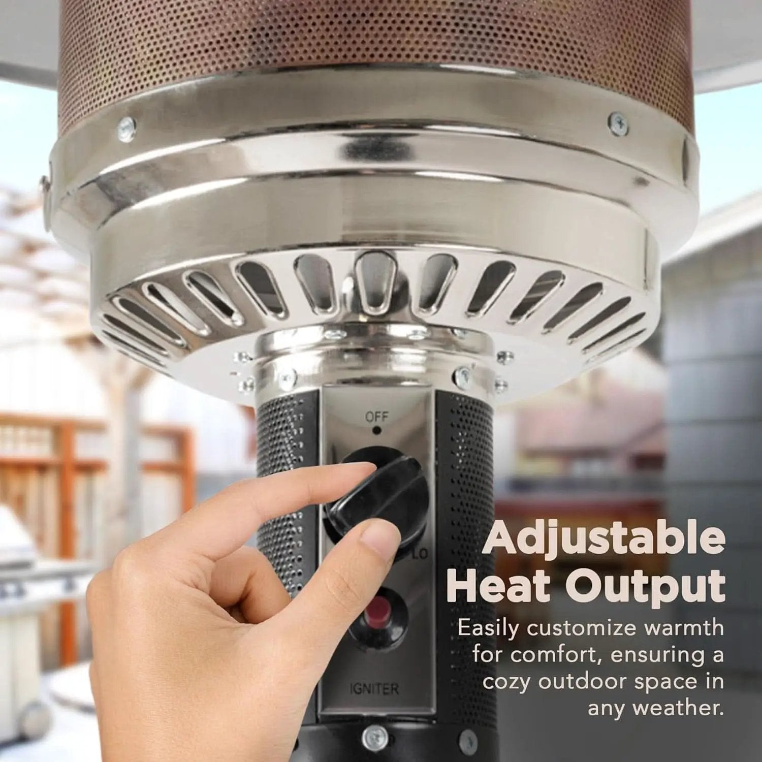 46,000 BTU Outdoor Patio Heater With Wheels Havana Bronze from PriceLows™