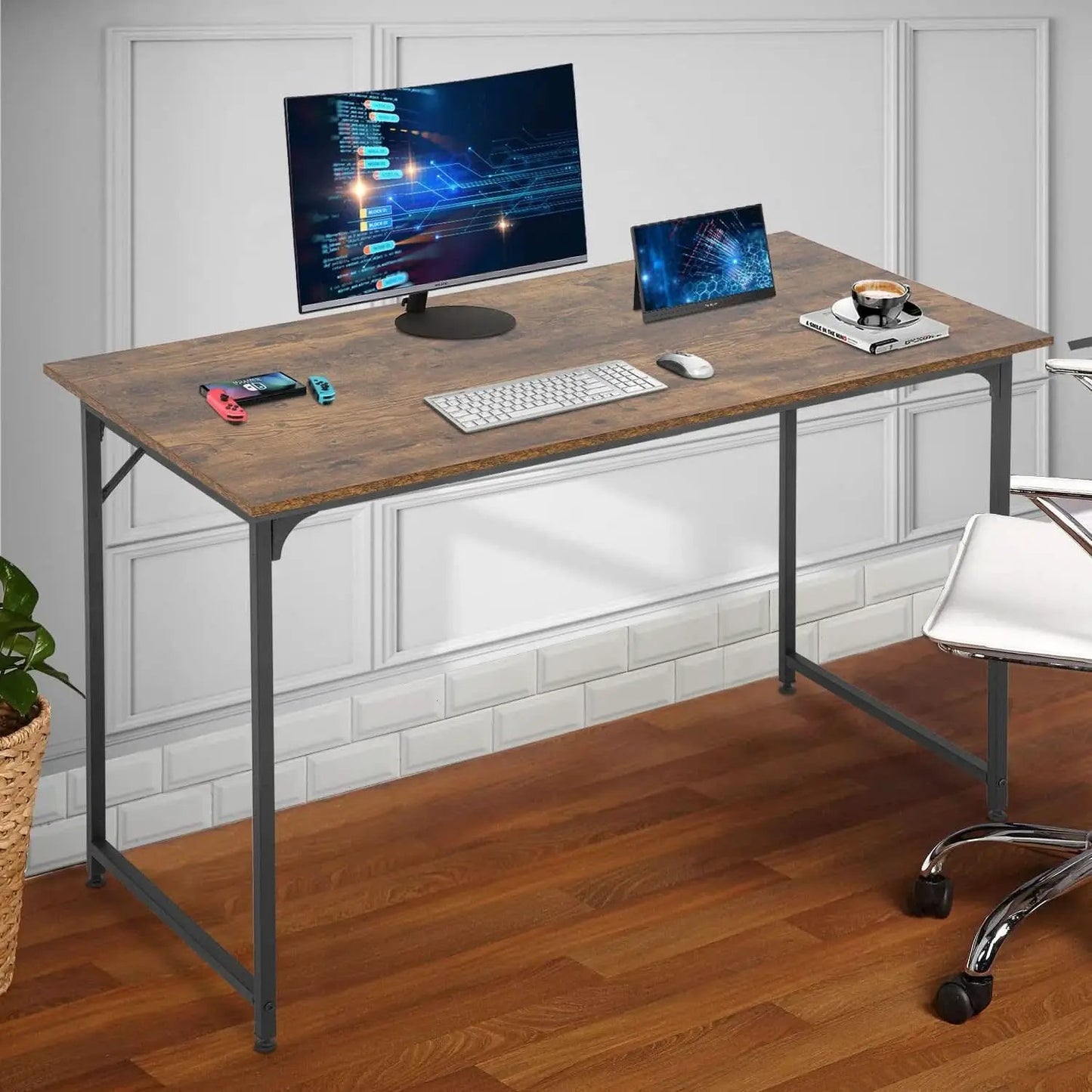 48 Inch Modern Black Computer Desk For Small Spaces from PriceLows™