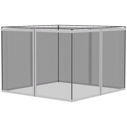 Outsunny Gazebo Mesh Sidewall Netting | 10 x 13 Ft | Four Zip-On Panels | Replacement Screen