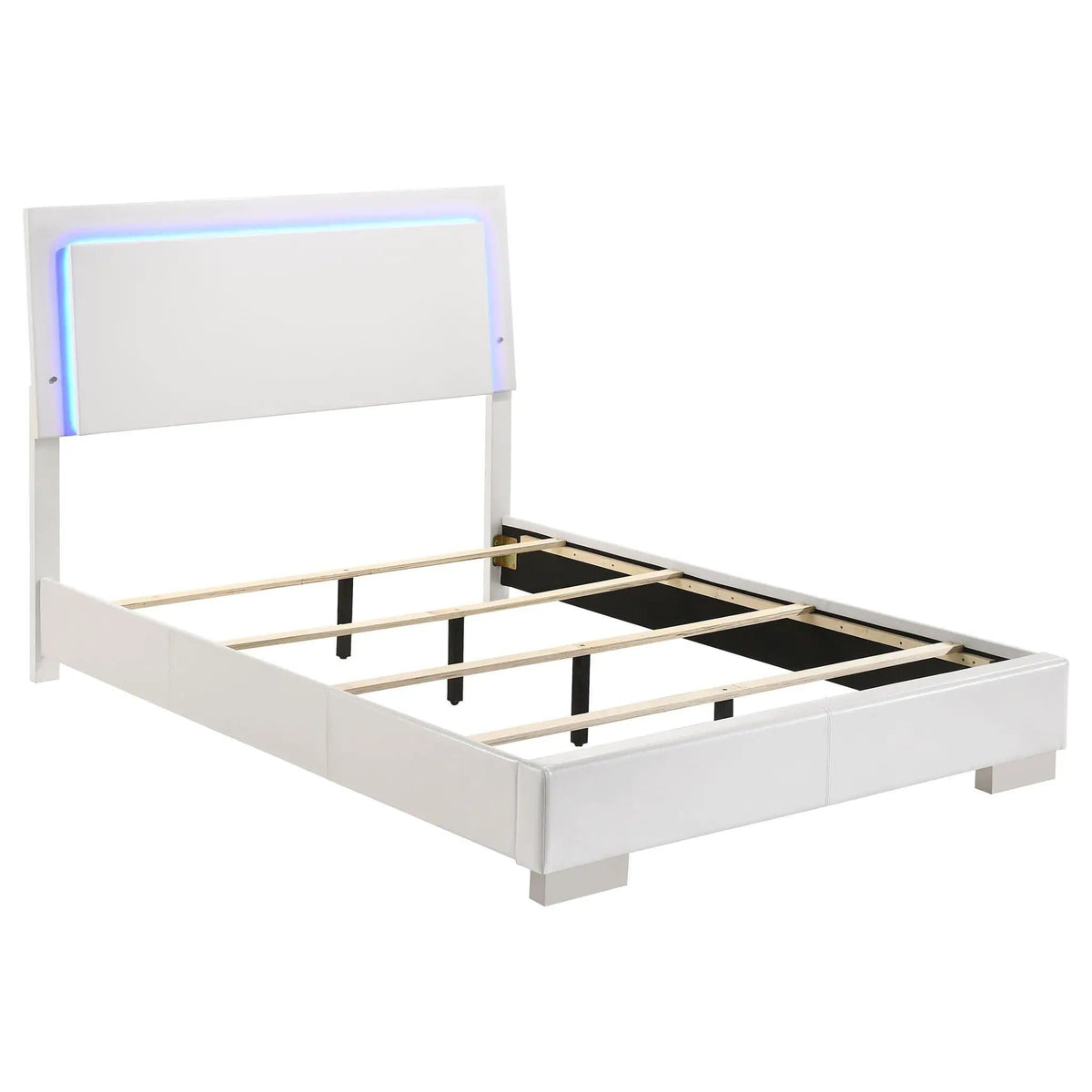 Felicity 5-piece Twin Bedroom Set White High Gloss | 5-Piece Set | Faux Leather | Bedroom