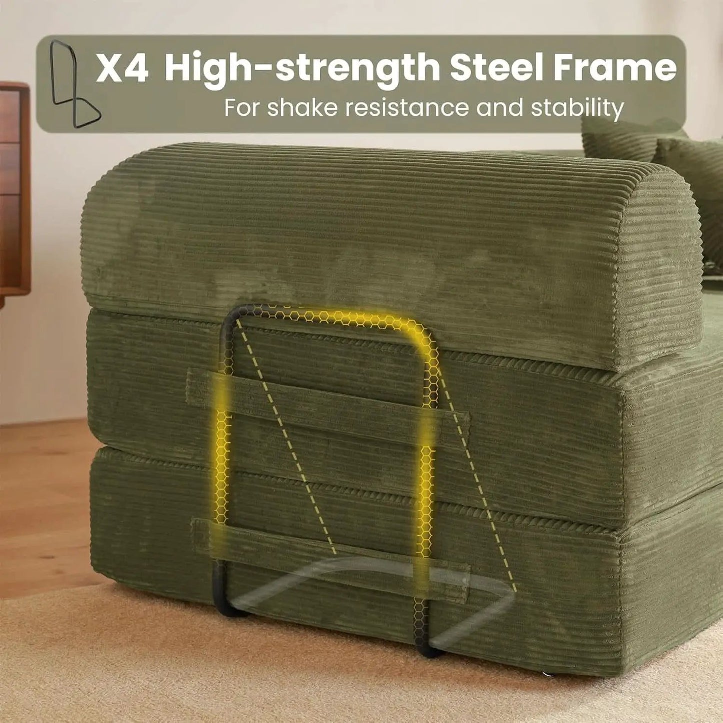 Seventy NineIn Convertible Sleeper Sofa Light Green from PriceLows™