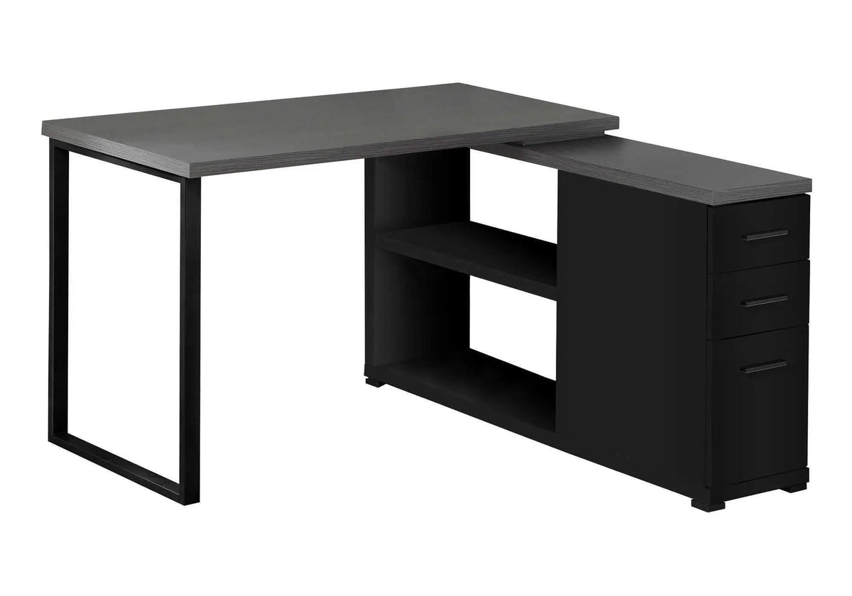 L-Shaped Computer Desk With Drawers | 47.25 Inch Width | Left Or Right Setup | Three Drawers