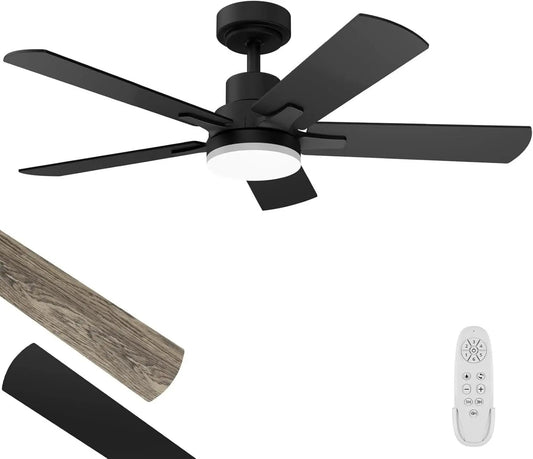 42 Inch Ceiling Fan With Light Remote DC Motor 3CCT Black from PriceLows™