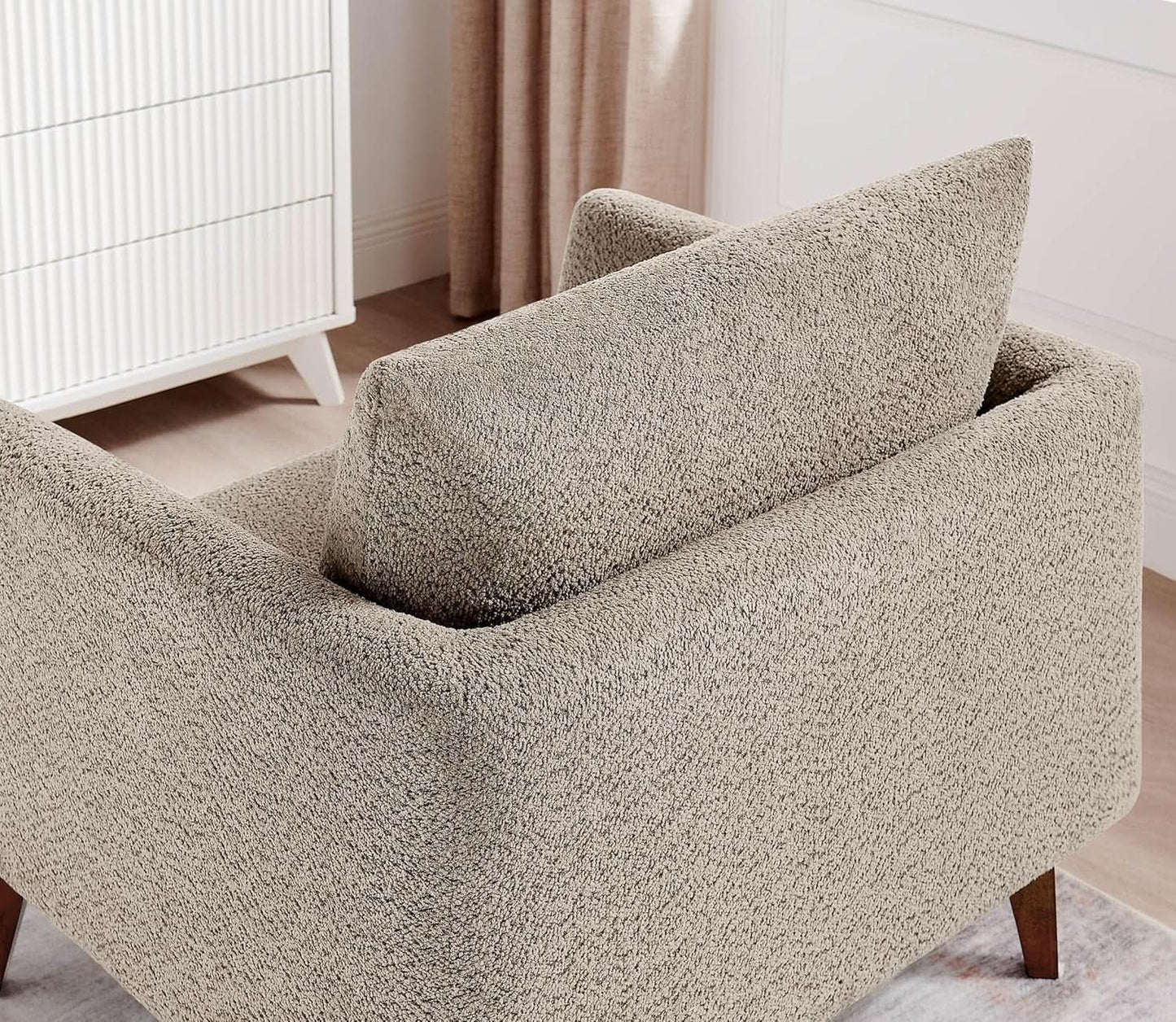 Oversized Camel Upholstered Accent Chair Living Room from PriceLows™