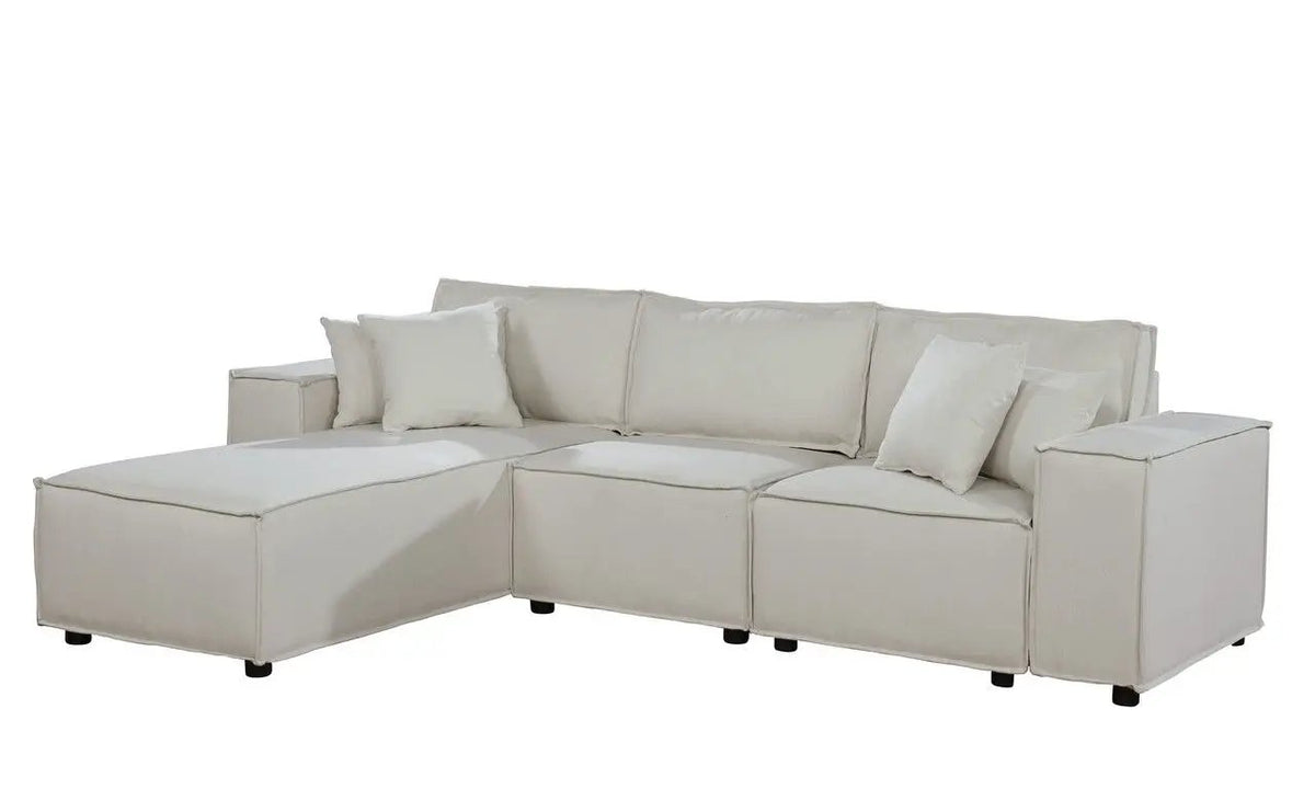 Harvey Sofa With Reversible Chaise | Small Space Design | Modern Collection | 104 Inch Width