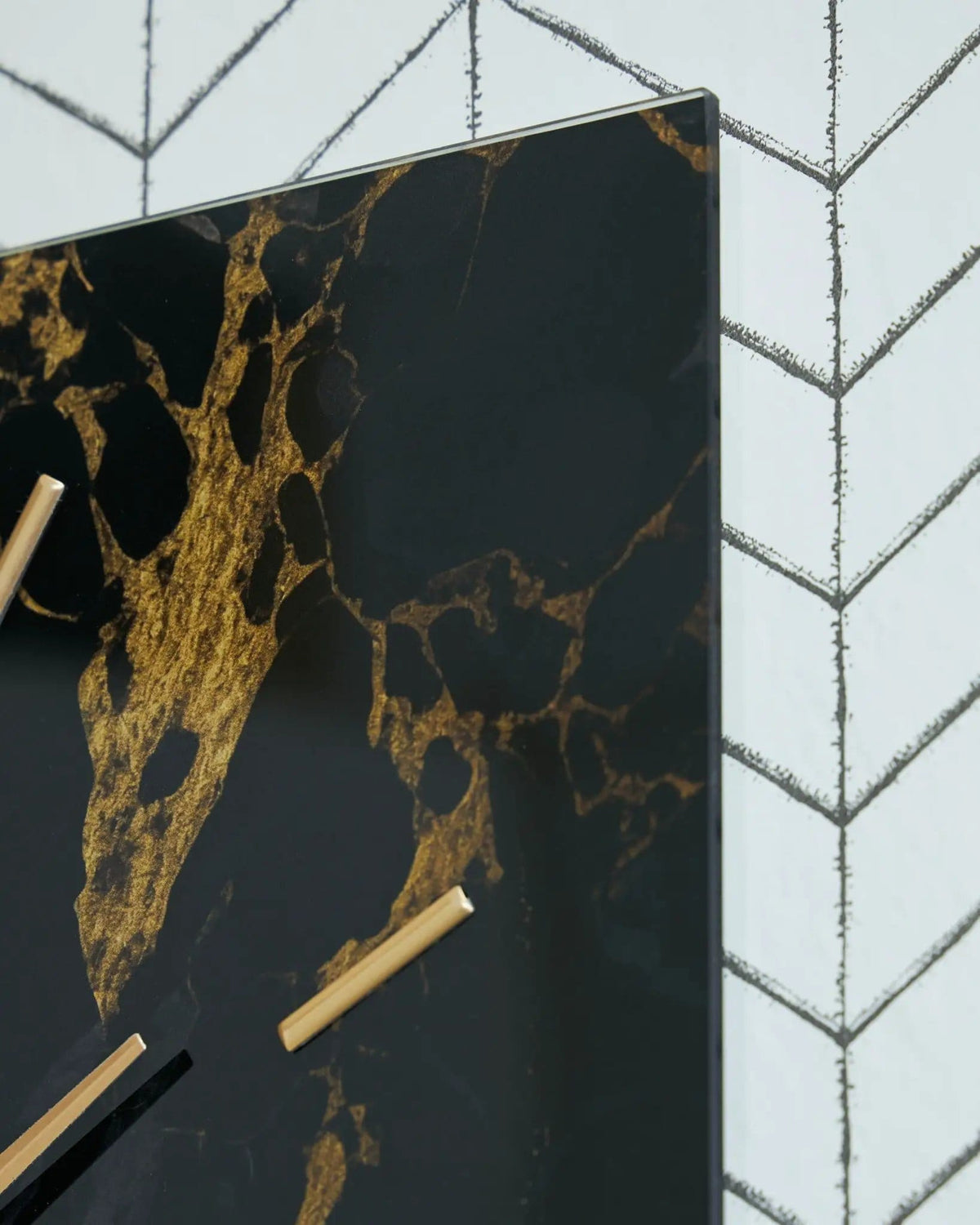 Teague Wall Clock | 2 Pieces | Marble & Glass | Home