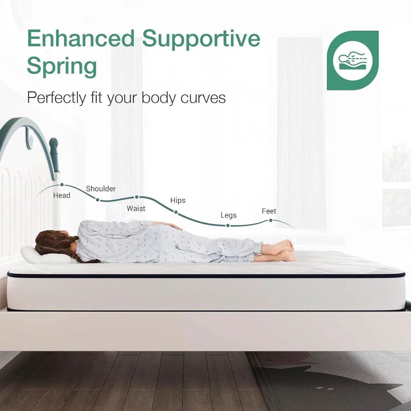 Twin 6 Inch Bonnell Spring Hybrid Mattress Adaptive Foam from PriceLows™